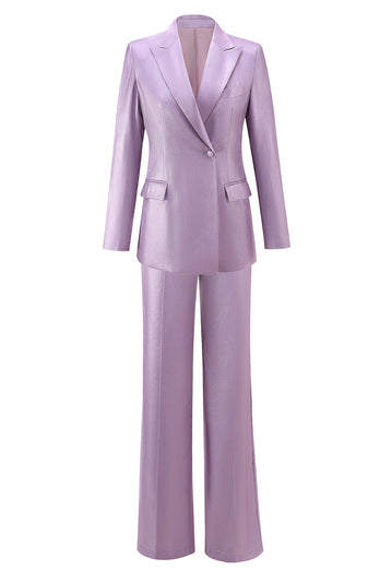 Wisteria 2-teiliges Satin Peak-Revers Damen-Abendanzug
