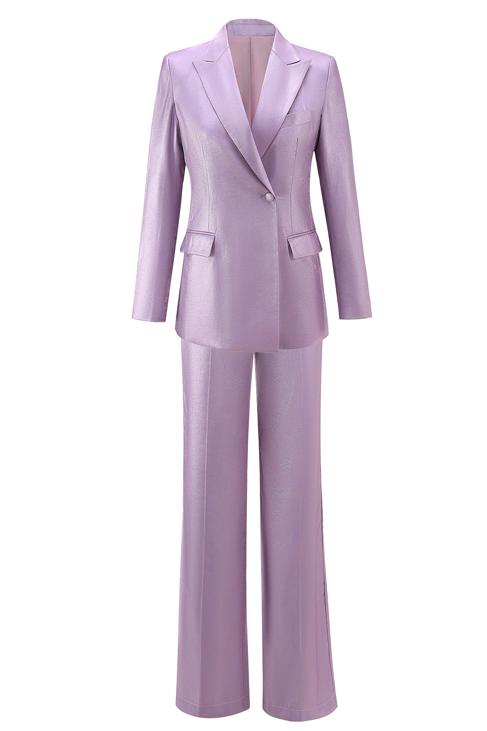 Wisteria 2-teiliges Satin Peak-Revers Damen-Abendanzug