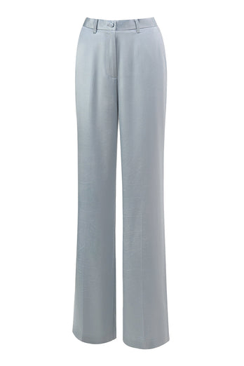 Staubblau Satin 2-teiliges Damen Abendanzug mit Schärpe