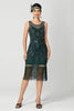 Laden Sie das Bild in den Galerie-Viewer, Glitzernd Schwarz Fransen Bodycon Perlen Kurz 20er Jahre Kleid mit Pailletten