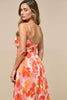 Laden Sie das Bild in den Galerie-Viewer, Sonnenuntergang Chiffon Spaghettiträger Midikleid Hochzeitsgast Kleid mit Falten