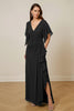 Laden Sie das Bild in den Galerie-Viewer, Dunkelgrün Chiffon Sheath Rüschenlanges Brautmutterkleid mit Rüschen