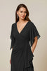 Laden Sie das Bild in den Galerie-Viewer, Dunkelgrün Chiffon Sheath Rüschenlanges Brautmutterkleid mit Rüschen