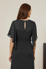 Laden Sie das Bild in den Galerie-Viewer, Dunkelgrün Chiffon Sheath Rüschenlanges Brautmutterkleid mit Rüschen