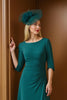 Laden Sie das Bild in den Galerie-Viewer, Tannengrün Sheath Bootneck Asymmetrisches Brautmutterkleid