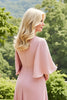 Laden Sie das Bild in den Galerie-Viewer, Rosa Sheath Rüschenlanges Brautmutterkleid mit Spitze