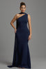 Laden Sie das Bild in den Galerie-Viewer, Marine Meerjungfrau Satin Halstuch Lang Formelles Kleid