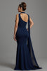 Laden Sie das Bild in den Galerie-Viewer, Marine Meerjungfrau Satin Halstuch Lang Formelles Kleid