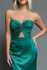 Laden Sie das Bild in den Galerie-Viewer, Dunkelblau Schatz Etui Satin Maxi Formelle Kleid