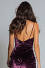 Laden Sie das Bild in den Galerie-Viewer, Pflaumen Spaghettiträger Samt Etui Langes Festliches Partykleid