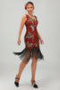 Laden Sie das Bild in den Galerie-Viewer, Glitzerndes Grün Goldenes Bodycon Fransen 1920er Kleid mit Pailletten