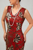Laden Sie das Bild in den Galerie-Viewer, Glitzerndes Grün Goldenes Bodycon Fransen 1920er Kleid mit Pailletten