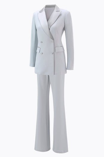 Silber Revers Doppelreiher 2 Teilig Festliches Damen Ensemble