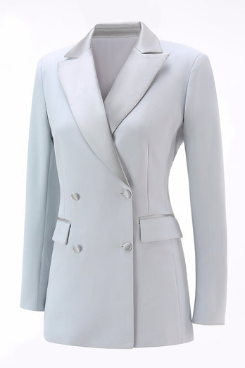 Silber Revers Doppelreiher 2 Teilig Festliches Damen Ensemble