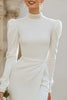 Laden Sie das Bild in den Galerie-Viewer, Glitzernd Elfenbein Bodycon Kurze Verlobungsfeier Kleid mit Schlitz