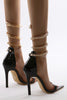 Laden Sie das Bild in den Galerie-Viewer, Schwarze Offene Riemchen Gladiator Stiletto High Heels
