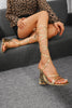 Laden Sie das Bild in den Galerie-Viewer, Goldene Offene Zehen Riemchen Gladiator Sandalen mit Blockabsatz