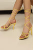 Laden Sie das Bild in den Galerie-Viewer, Goldene Riemchen Gladiator Stiletto Sandalen