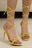 Laden Sie das Bild in den Galerie-Viewer, Goldene Riemchen Gladiator Stiletto Sandalen