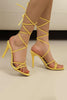 Laden Sie das Bild in den Galerie-Viewer, Goldene Riemchen Gladiator Stiletto Sandalen