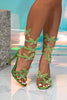 Laden Sie das Bild in den Galerie-Viewer, Glitter Wickelriemen Gladiator Stiletto Sandalen mit Schmetterlingsverzierung