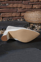 Laden Sie das Bild in den Galerie-Viewer, Weiße Kniehohe Go-Go Stiefel mit Spitzzehe und Blockabsatz