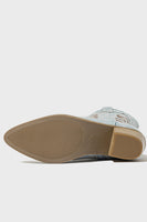 Laden Sie das Bild in den Galerie-Viewer, Dunkelblaue Bestickte Mittelhohe Cowgirl Stiefel mit Blockabsatz