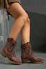 Laden Sie das Bild in den Galerie-Viewer, Braune Leoparden Breite Schaft Cowgirl Stiefel mit Spitzzehe und Knöchelhoch
