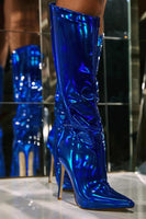 Laden Sie das Bild in den Galerie-Viewer, Glitter Neonpink Kniehohe Stiletto Stiefel mit High Heel