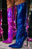 Laden Sie das Bild in den Galerie-Viewer, Glitter Neonpink Kniehohe Stiletto Stiefel mit High Heel