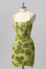 Laden Sie das Bild in den Galerie-Viewer, Glitzer Grün Cut Out Blumen Enge Kurze Ball Kleid mit Perlen