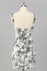 Laden Sie das Bild in den Galerie-Viewer, Glitzer Silber Pailletten Enge Kurze Ball Kleid