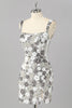 Laden Sie das Bild in den Galerie-Viewer, Glitzer Silber Pailletten Enge Kurze Ball Kleid