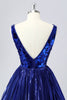 Laden Sie das Bild in den Galerie-Viewer, Glitzer Golden Mirror A Linie Kurze Ball Kleid