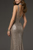 Laden Sie das Bild in den Galerie-Viewer, Glitzer Dunkle Silber Pailletten V-Ausschnitt Meerjungfrau Lange Formelle Kleid mit Schlitz