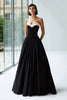 Laden Sie das Bild in den Galerie-Viewer, Schwarz und Weiß A Linie Herz-Ausschnitt Satin Lange Formelle Kleid