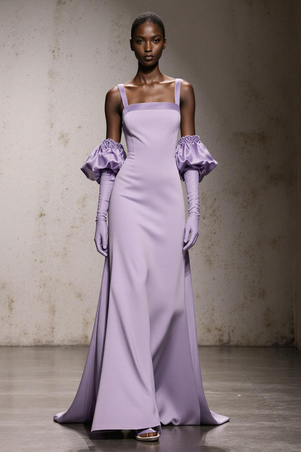 Hellviolett Dicke Riemen Meerjungfrau Lange Formelle Kleid