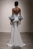 Laden Sie das Bild in den Galerie-Viewer, Silber Herzausschnitt Satin Geraffte Meerjungfrau Lange Formelle Kleid