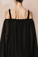 Laden Sie das Bild in den Galerie-Viewer, Schwarz Meerjungfrau Samt Kalte Schulter Lange Formelle Kleid