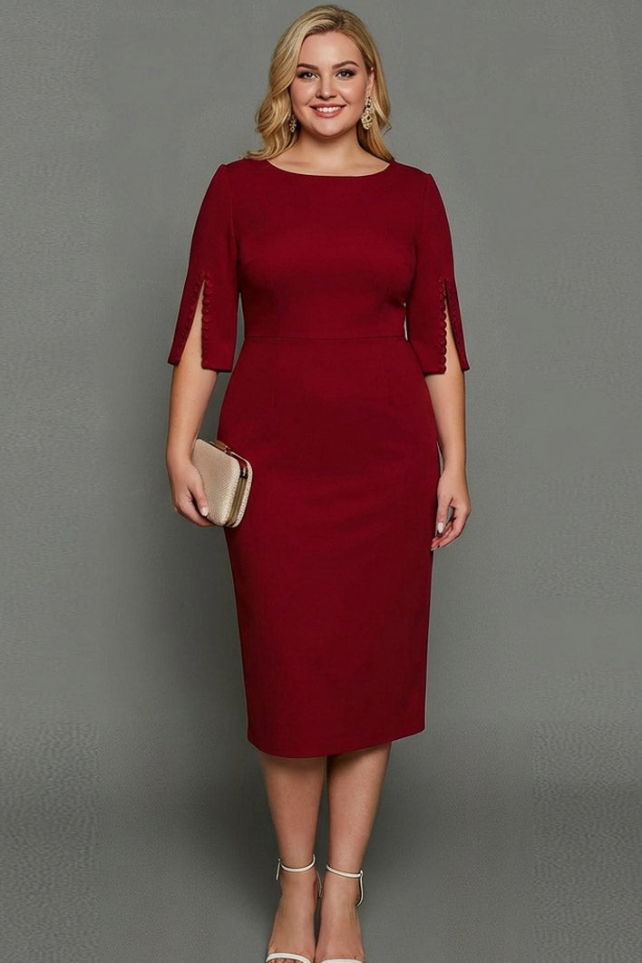 Laden Sie das Bild in den Galerie-Viewer, Midi Etuikleid U Boot Ausschnitt Weiß Abendkleid