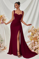 Laden Sie das Bild in den Galerie-Viewer, Einfaches Schwarz Meerjungfrau Lange Ballkleid mit Seitlichem Cape