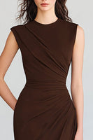 Laden Sie das Bild in den Galerie-Viewer, Kaffee Geraffte Meerjungfrau Lange Formelle Kleid