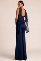 Laden Sie das Bild in den Galerie-Viewer, Weiß Meerjungfrau Maxi Corsage Satin Basque-Taille Brautkleid mit Spitze
