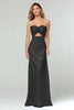 Laden Sie das Bild in den Galerie-Viewer, Blue Schatz Etui Satin Maxi Formelle Kleid