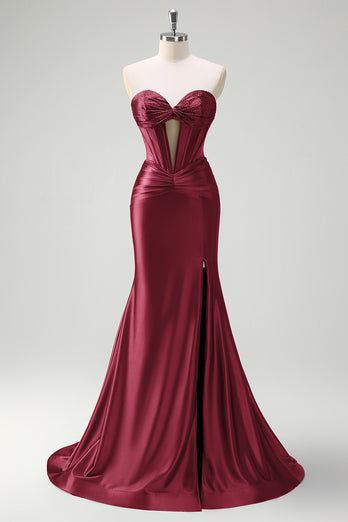 Glitzer Schwarzes Korsett Perlen Schätzchen Lange Abendkleid