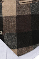 Laden Sie das Bild in den Galerie-Viewer, Reversbraun Herren Anzug Karoweste Weste