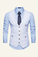 Laden Sie das Bild in den Galerie-Viewer, Schwarzes Einreihiges Revers Herren Schwarze Weste