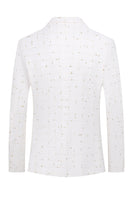 Laden Sie das Bild in den Galerie-Viewer, Weißer Karierter Zweireihiger Eingekerbtes 2-Teiliger Abschlussballanzug für Herren