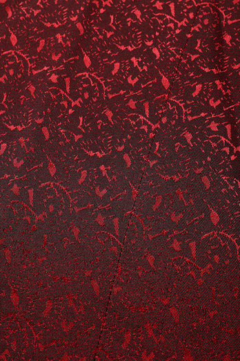 Burgund Jacquard Schal Revers Ein-Knopf 2-Teiliger Herren Ballanzug