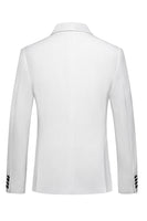 Laden Sie das Bild in den Galerie-Viewer, Weiße Zweireihige 2-Teiliger Herren Abendanzug mit Spitzen Revers
